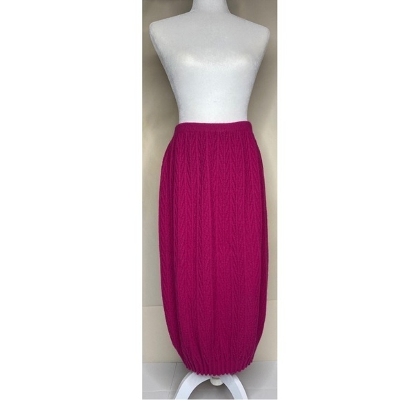 Vintage Beldoch Popper Knit Sweater Fuchsia Skirt Sz Sm/Med - Picture 1 of 6